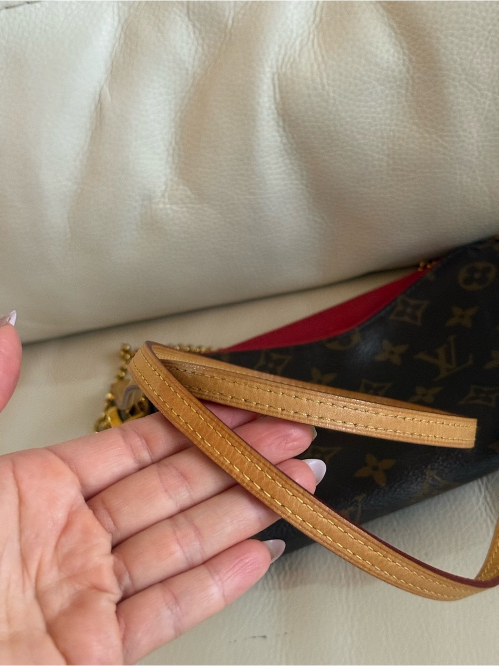Louis Vuitton Monogram Pallas Pochette Accessoires with Red Trim - Picture 8 of 12
